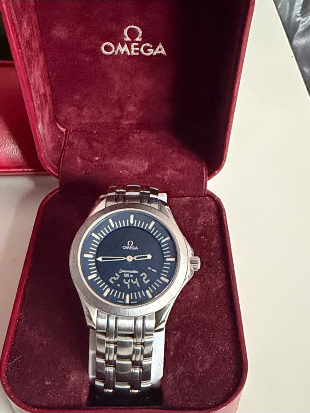 Omega Seamaster 120M Multifunction Ana-Digi 2521.81.00 Blue Dial Quartz